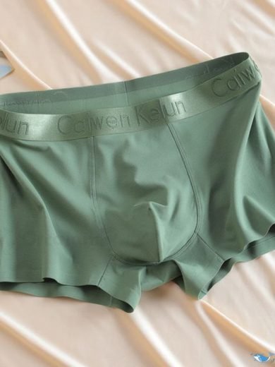 Cotton Antibacterial Breathable Boxer Shorts for Men - grayish green,