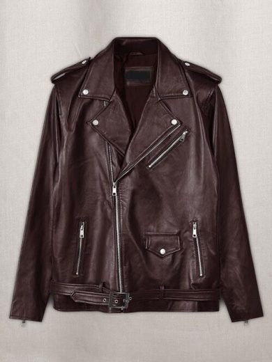 Stunning CLASSIC STYLISH MEN'S LEATHER JACKET PURE BURGUNDY NAPA MOTORCYCLE BIKER JACKET 2024