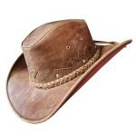 Western Icon Cowboy Crazy Horse Brown Leather Hat…