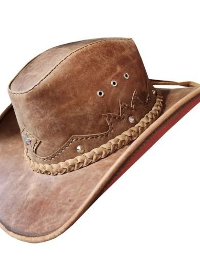 Western Icon Cowboy Crazy Horse Brown Leather Hat…