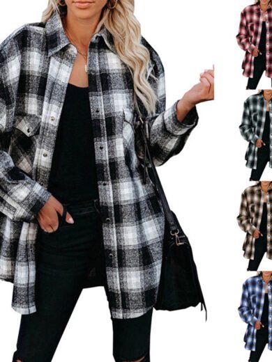 Women’s Plaid Button-Down Shacket