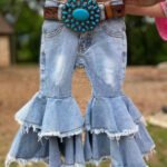 Girls Stylish Denim Bell Bottom Jeans