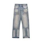 Men’s Light Wash Distressed Denim Jeans