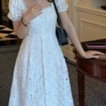 White Eyelet Midi Dress