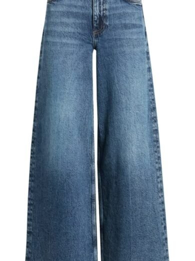 Medium Wash Wide-Leg Denim Jeans" or "Classic Blue Palazzo Jeans