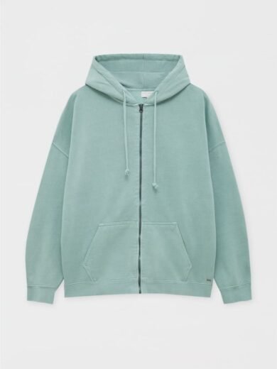 Sage Green Zip-Up Hoodie" or "Mint Oversized Hoodie
